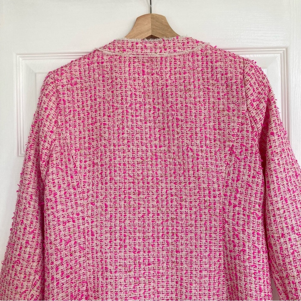 NWT Lilly Pulitzer Dashielle Tweed Jacket in Pink Palms Fantasy Tweed, Size 0 - Picture 11 of 16